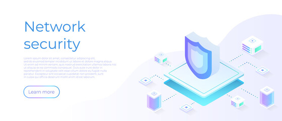 Network data security isometric vector illustration. Data Saving concept. Secure bank transaction with password verification via internet.