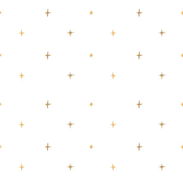 repeating seamless star pattern, watercolor on white background