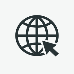 Fototapeta premium click, internet, website, globe, world icon vector