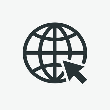 click, internet, website, globe, world icon vector
