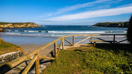 Small wooden bridge, walkway to the beach