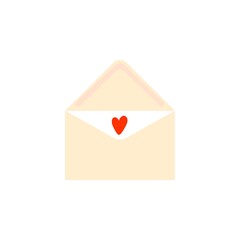 Envelope with love letter Valentine's day.