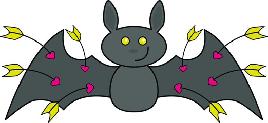 vector cute illustration, character, animal, bat