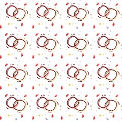 Seamless pattern in mbe style. Graphic background. Bridal rings for the holiday of love. To decorate valentines day.