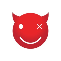 Devil horn Vector icon for emoji or emoticon logo chat and other