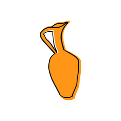 vector doodle ancient Greek vases or pottery on white background