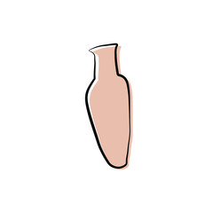 vector doodle ancient Greek vases or pottery on white background