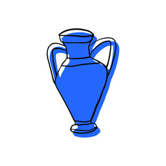vector doodle ancient Greek vases or pottery on white background
