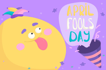 Hand drawn april fools' day illustration. Hand drawn buffoon april fools day