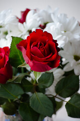 A red rose in a bouquet