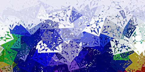 Light Multicolor vector background with triangles.