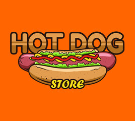 hot dog store logo concept	