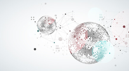 Abstract technology sphere background. Global network consept.