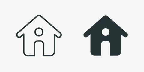 Building, house, home icon vector isolated on grey background