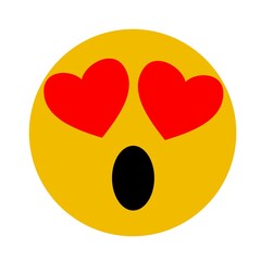 amaze emoticon with love eyes