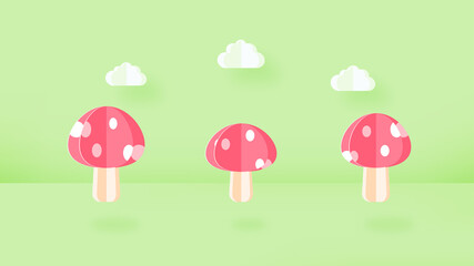 paper art of mushroom