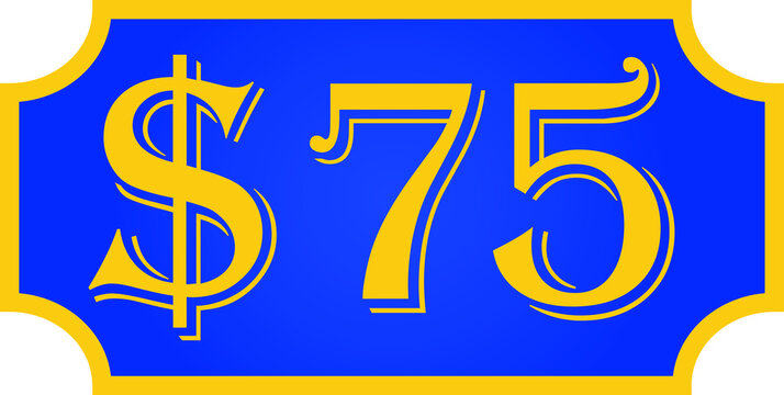 price symbol 75 dollar $75, $ ballot vector for offer and sale