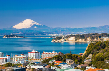 富士山と湘南海岸　冬景	