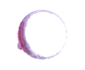 Wine ring on white background, top view