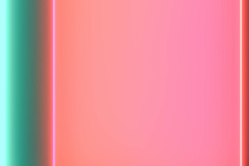 Fototapeta premium Red-green neon background. Glowing neon colored background. 3D illustration. Neon abstract design.