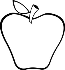 Vector illustration of an apple drawn in black and white