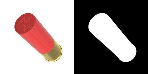 3D rendering illustration of a shotgun shell cartridge