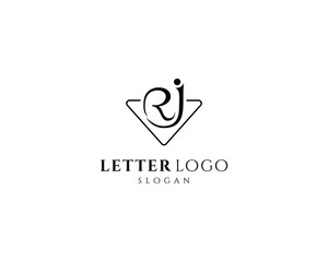 Abstract RJ letter logo-RJ vector logo design
