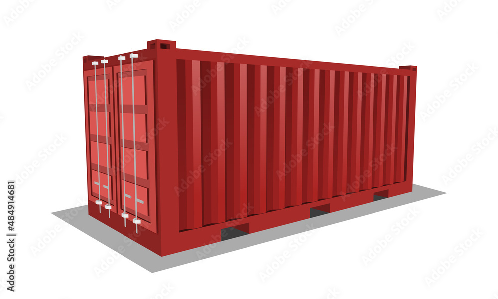 Wall mural 3D vector shipping container