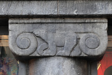 Amsterdam Berenstraat Street Building Exterior Detail with Sculpted Bear, Netherlands