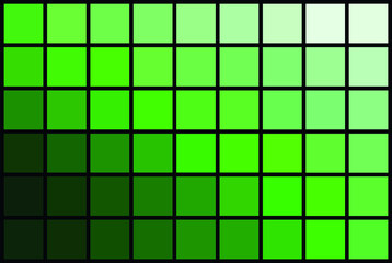 Vector illustration of an RGB color palette in shades of green