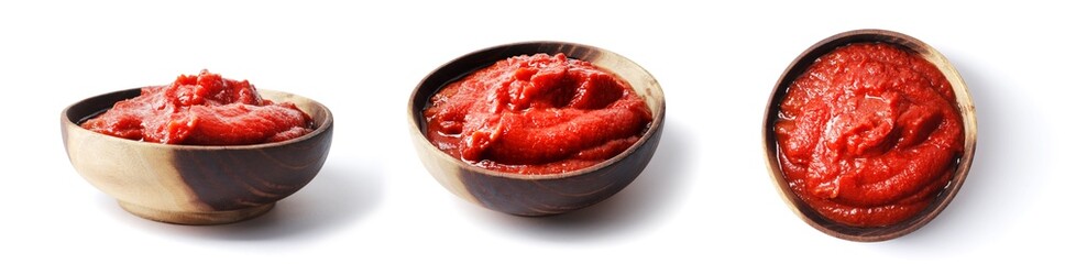 Bowl full of ripe fresh cherry tomatoes on wooden background
