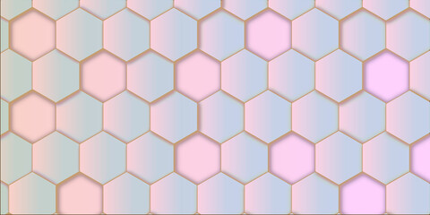 Abstract background with seamless geometric pattern with triangles . Modern and creative design with Illustration design of geometric hexagon surface. Grid pattern of waving hexagons in abstract .
