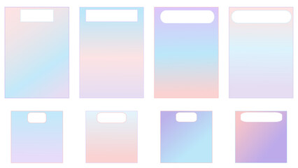 Obraz premium collection set of the cute gradient pastel memo, paper, notepad, reminder, post, planner, to do list, checklist paper, digital planner. very cute, simple, and printable