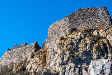 old stone wall in the mountains
