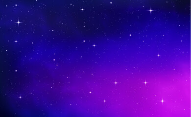 Space background, realistic violet nebula, star.