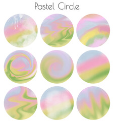 Watercolor pastel colorful color speech box with circle banner collection