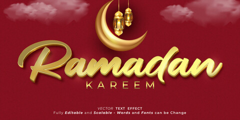 Ramadan kareem Text effect Editable 3d text style