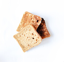 Toast bread slice isolated on a white background