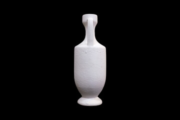 white bottle of gypsum isolated on a black background