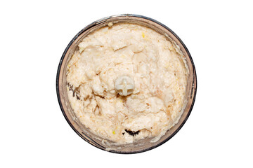 Lard with garlic for spreading on bread.Smalets.Bacon cooked in a blender.