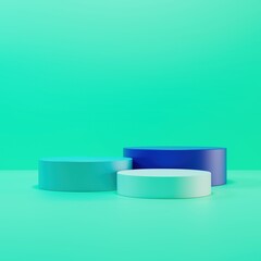 3D creative abstract podium and pedestals for projects