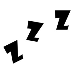ZZZ. Symbol of sleep, snoring, rest. Illustration black text