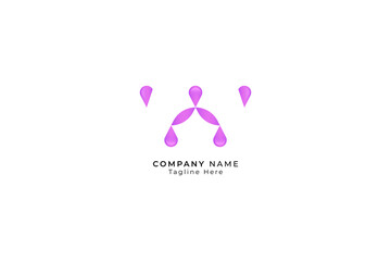 Letter W pink color creative and simple dot fashion design Modern business logo	