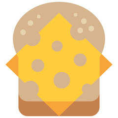 cheese toast flat icon