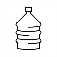 Vector illustration of gallon icon large clear plastic bottled mineral water container symbol on white background.
