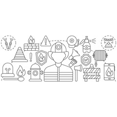 A perfect design illustration of firefighter