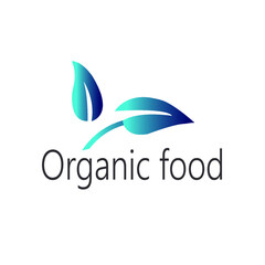 Organic food logo design vector template.