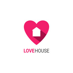 love house logo icon vector