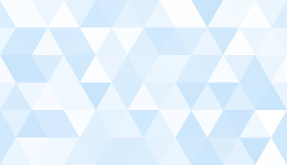 Abstract seamless pattern of geometric shapes. Mosaic background of big triangles. Evenly spaced triangles in different shades of blue. Vector illustration