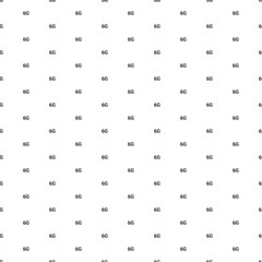 Square seamless background pattern from geometric shapes. The pattern is evenly filled with small black 6G symbols. Vector illustration on white background